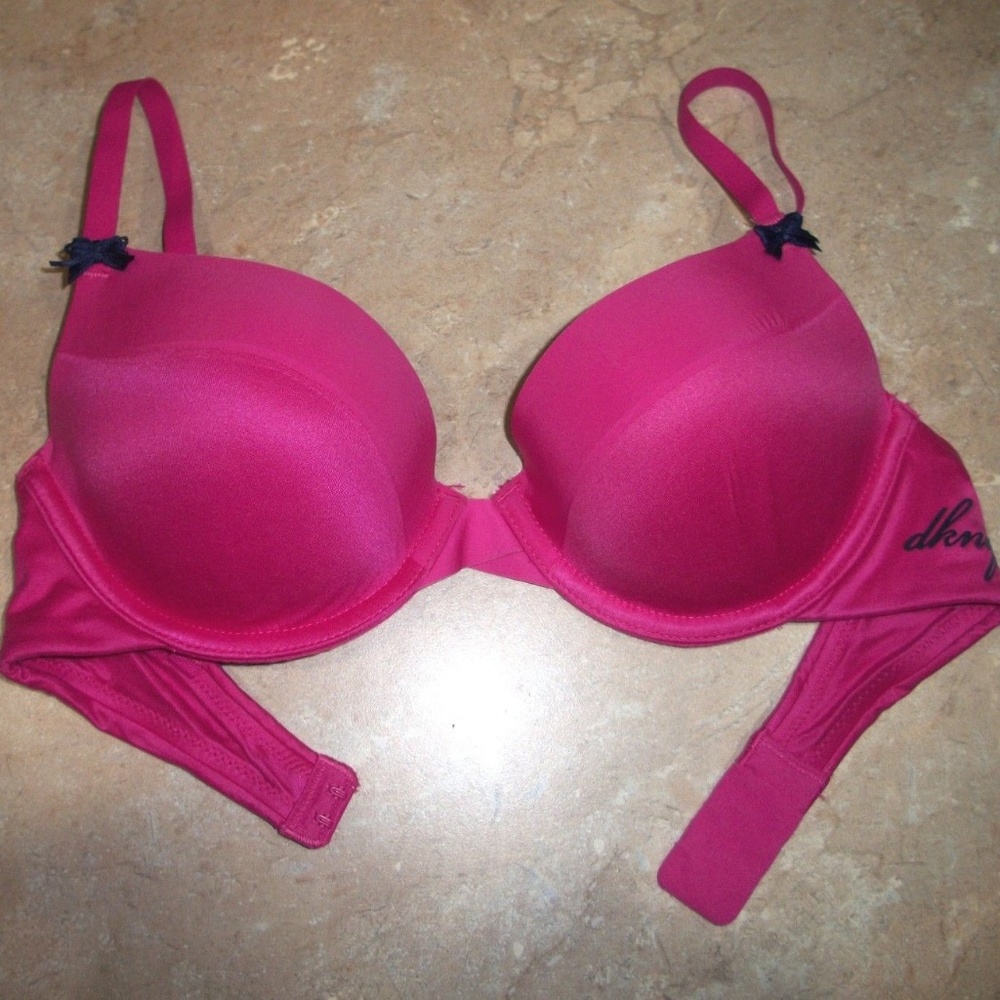 DKNY Bright Pink Plunge Demi Bra 32C